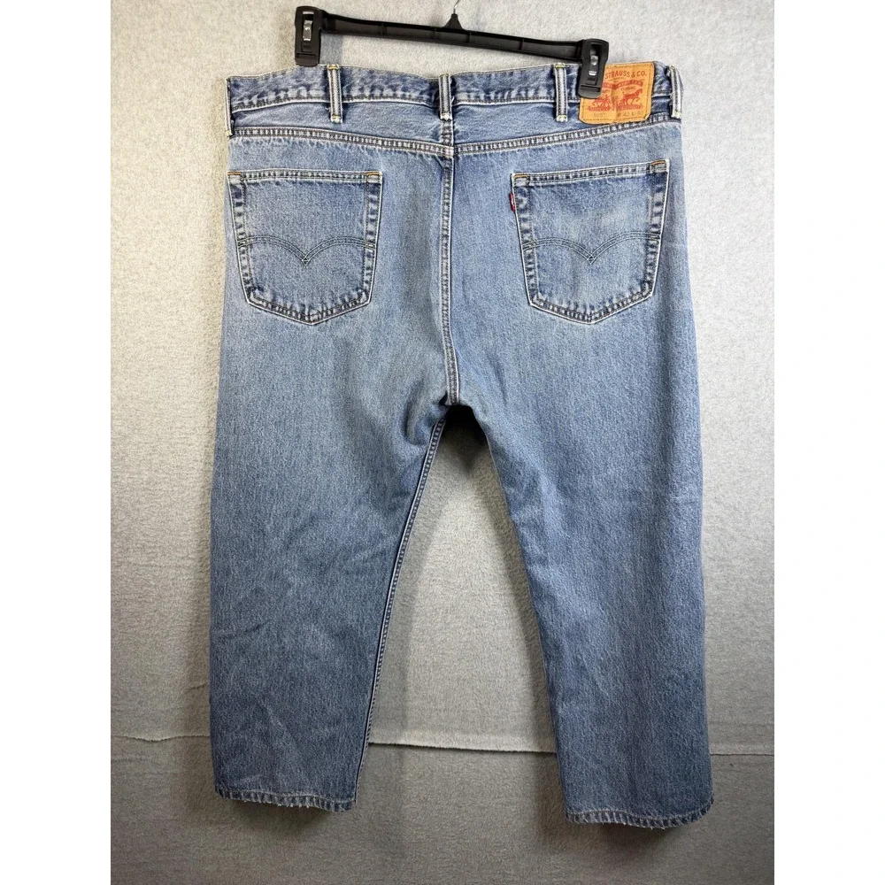 Levis 505 Jeans Mens 42x24 Blue Medium Wash Denim Regular Fit Straight Leg Pants